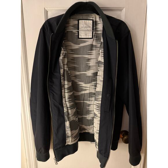 Saturdays NYC Men's Black Bomber Jacket - Large